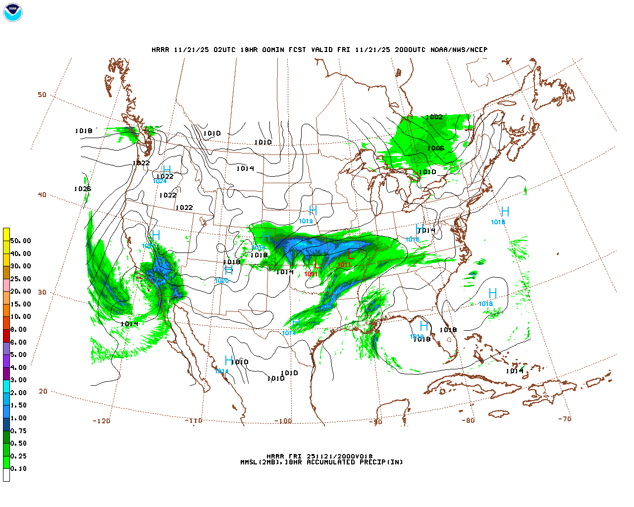 Click to enlarge the hourly precipitation forecast Latest 18 hour total precipitation forecast