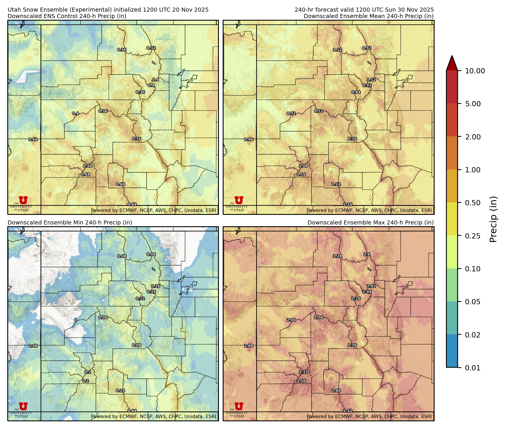 Click to enlarge the NAEFS precipitation Latest NAEFS total precipitation forecast