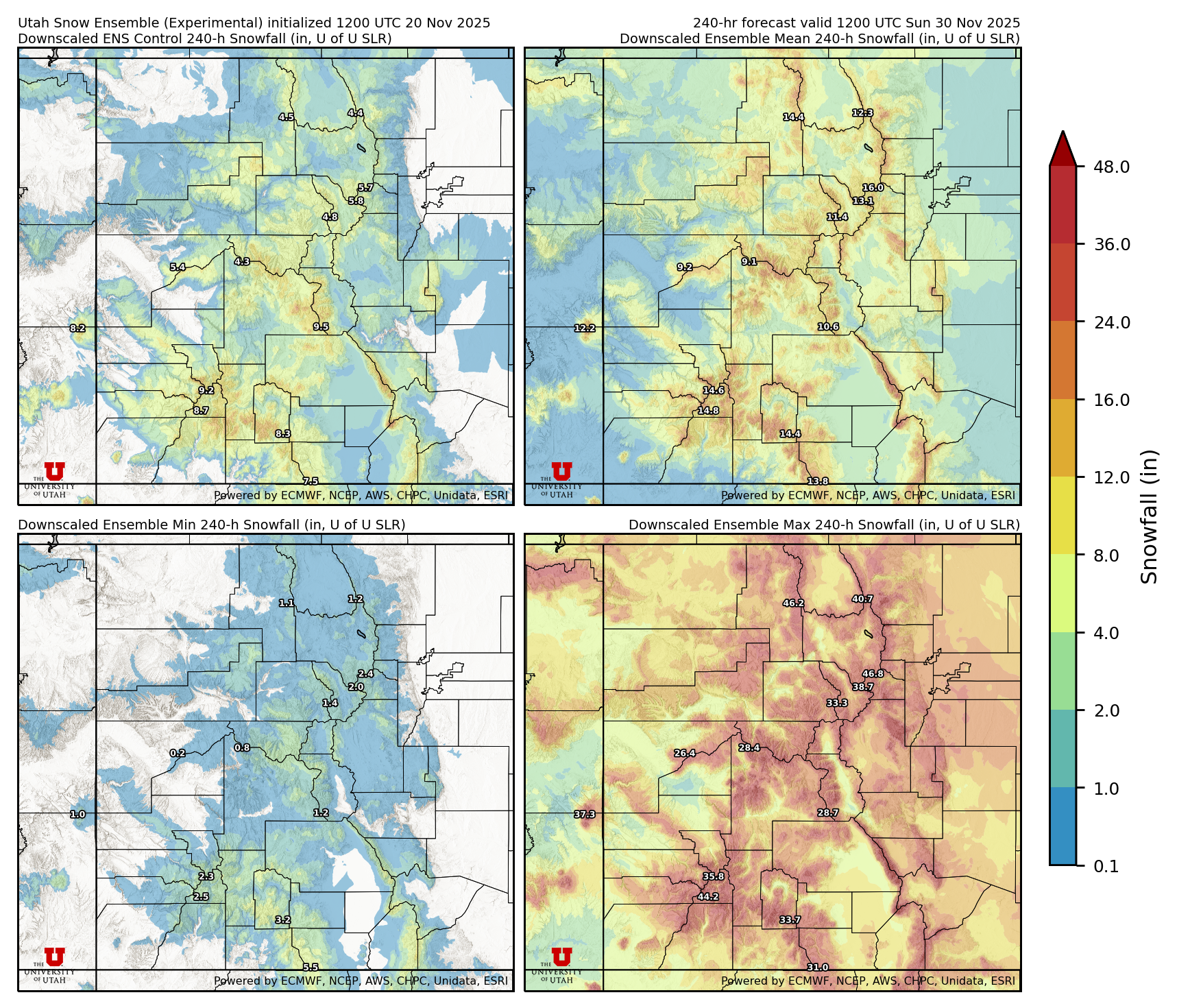 Click to enlarge the NAEFS precipitation Latest NAEFS total precipitation forecast