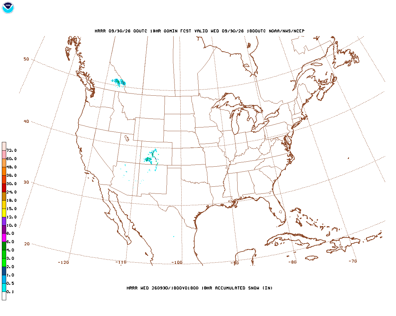 Latest 18 hour total precipitation forecast