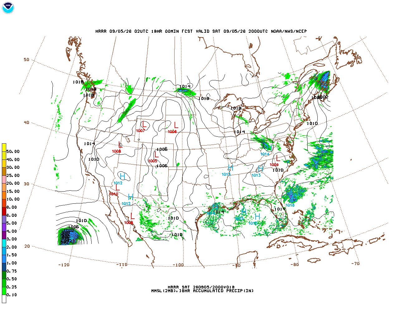 Click to enlarge the hourly precipitation forecast Latest 18 hour total precipitation forecast