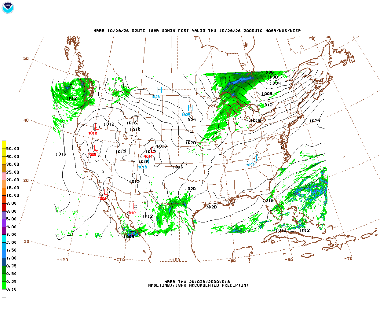 Click to enlarge the hourly precipitation forecast Latest 18 hour total precipitation forecast