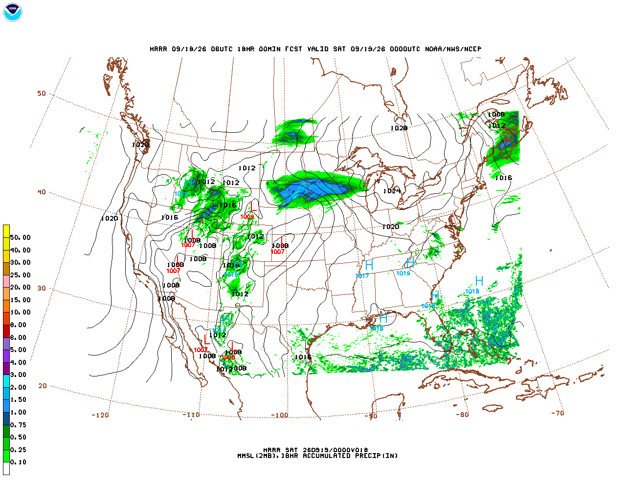 Click to enlarge the hourly precipitation forecast Latest 18 hour total precipitation forecast