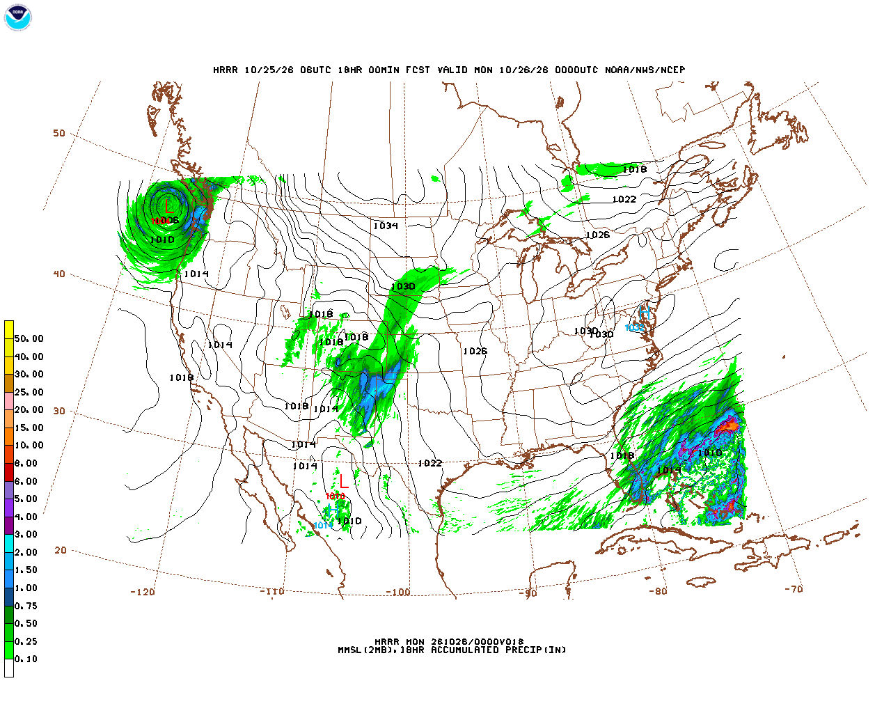 Click to enlarge the hourly precipitation forecast Latest 18 hour total precipitation forecast