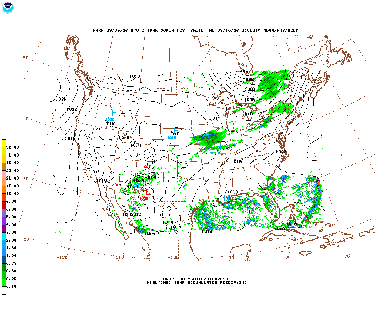 Click to enlarge the hourly precipitation forecast Latest 18 hour total precipitation forecast
