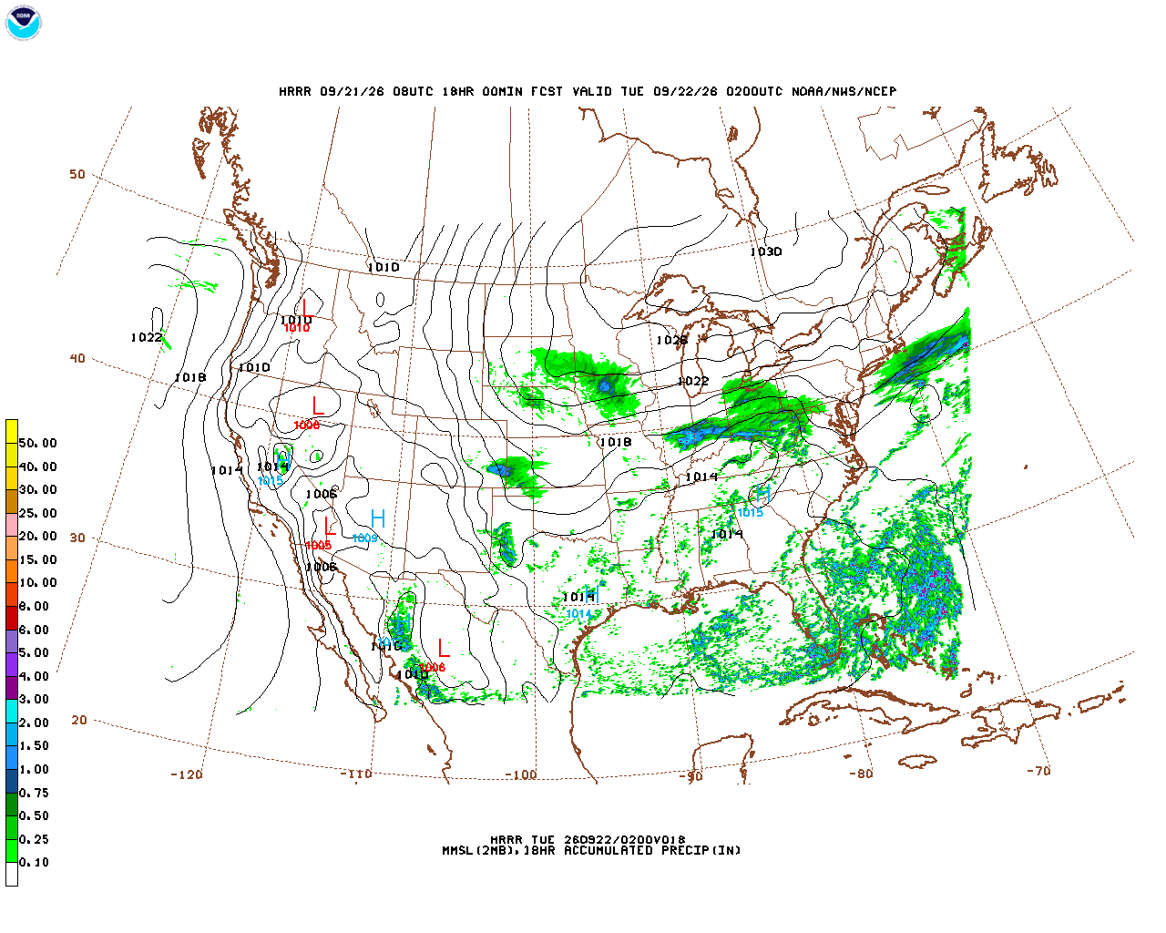 Click to enlarge the hourly precipitation forecast Latest 18 hour total precipitation forecast