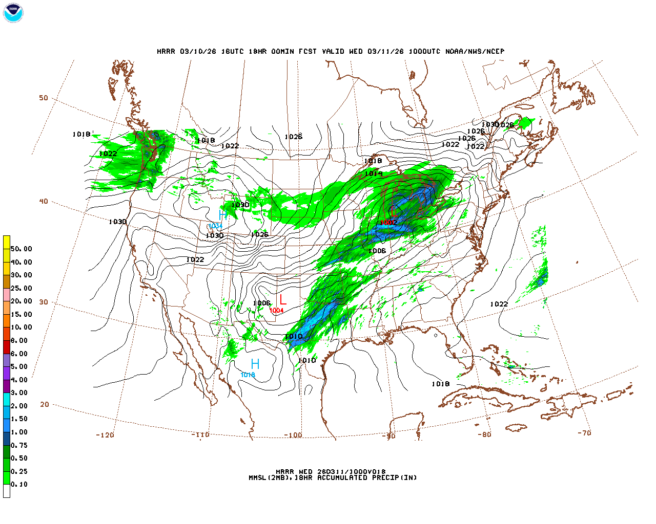 Click to enlarge the hourly precipitation forecast Latest 18 hour total precipitation forecast