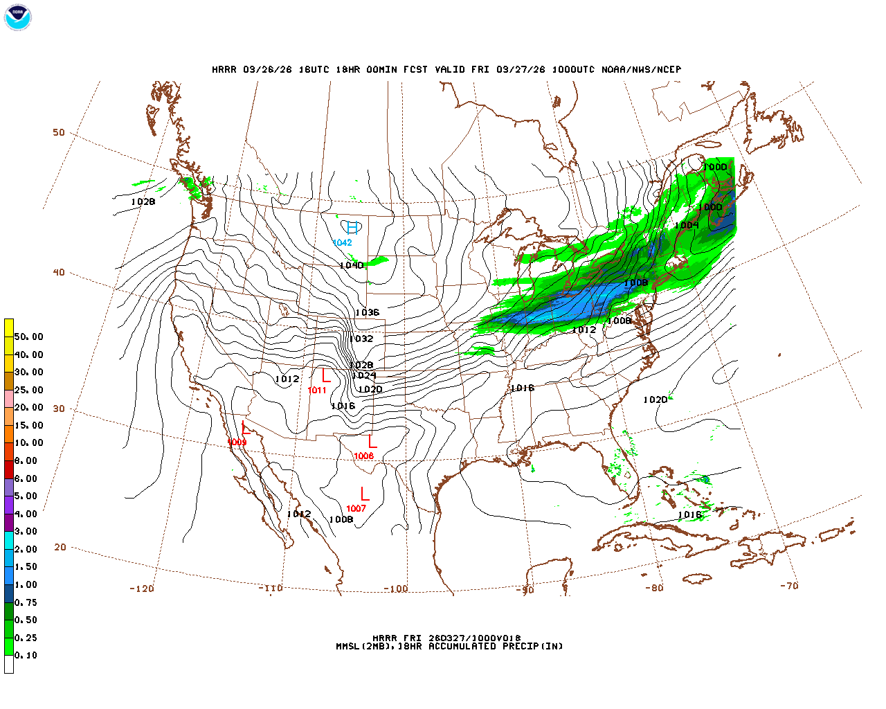 Click to enlarge the hourly precipitation forecast Latest 18 hour total precipitation forecast