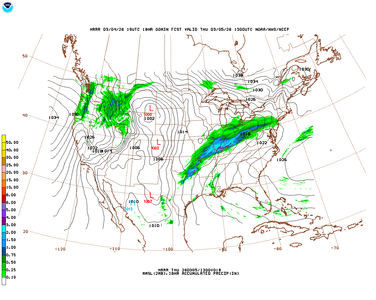 Click to enlarge the hourly precipitation forecast Latest 18 hour total precipitation forecast