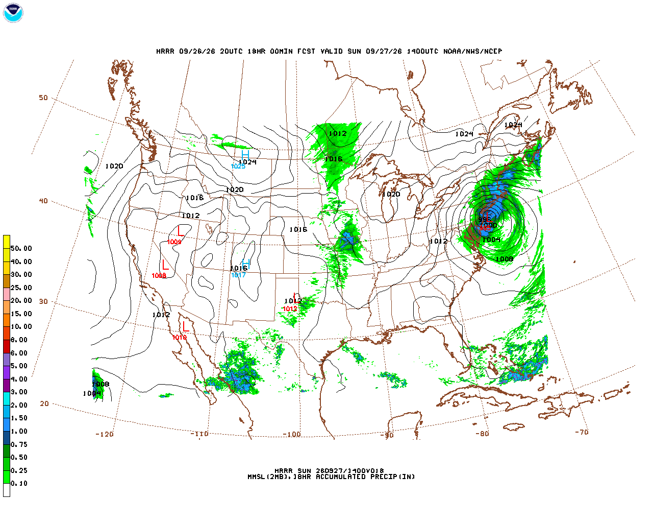 Click to enlarge the hourly precipitation forecast Latest 18 hour total precipitation forecast