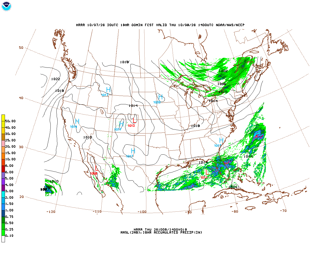 Click to enlarge the hourly precipitation forecast Latest 18 hour total precipitation forecast