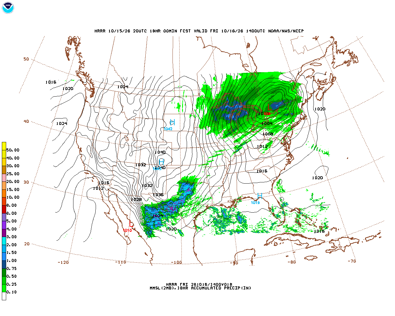 Click to enlarge the hourly precipitation forecast Latest 18 hour total precipitation forecast