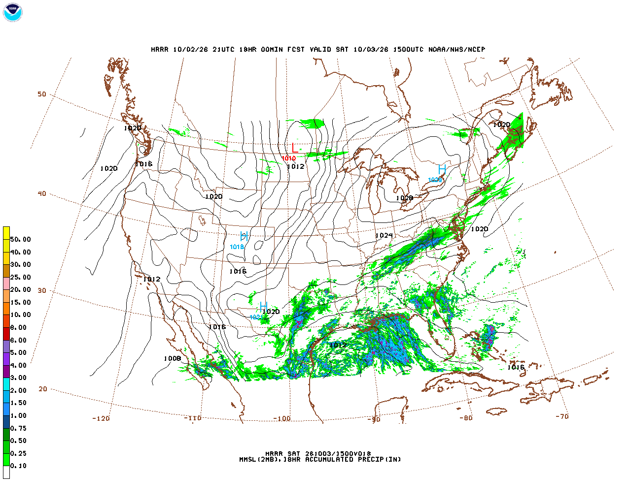Click to enlarge the hourly precipitation forecast Latest 18 hour total precipitation forecast
