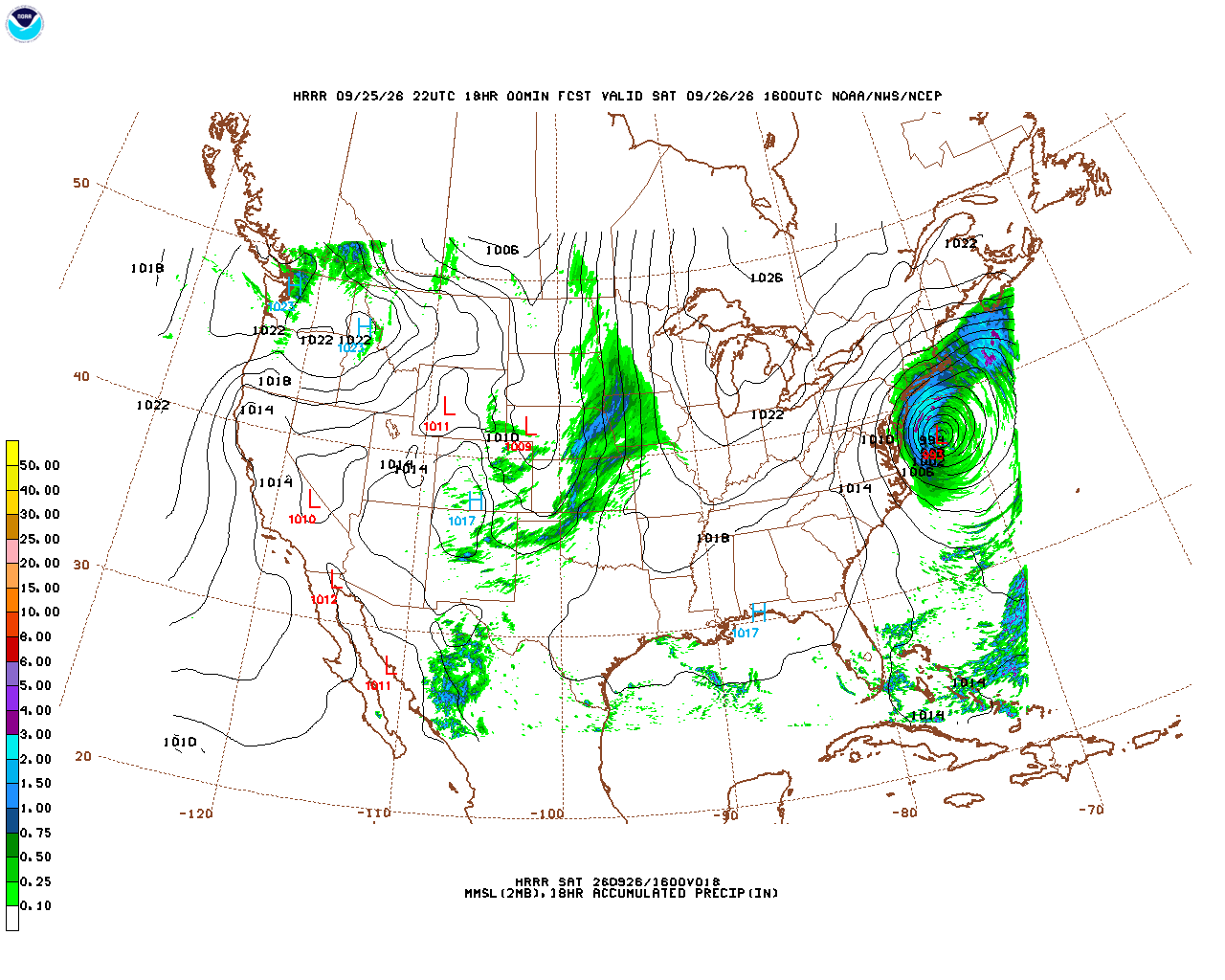 Click to enlarge the hourly precipitation forecast Latest 18 hour total precipitation forecast
