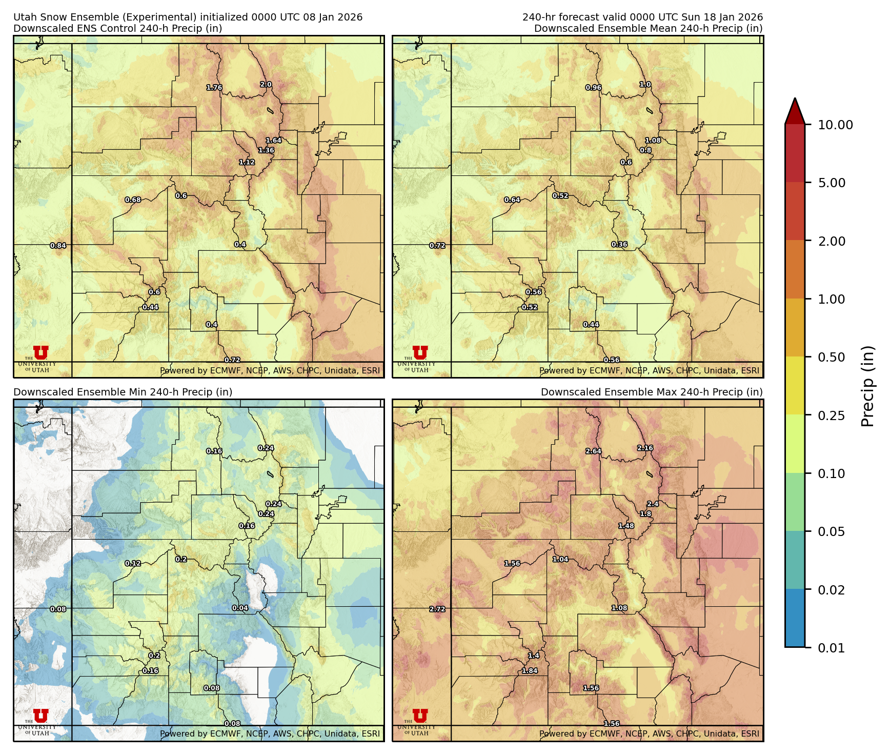 Click to enlarge the NAEFS precipitation Latest NAEFS total precipitation forecast
