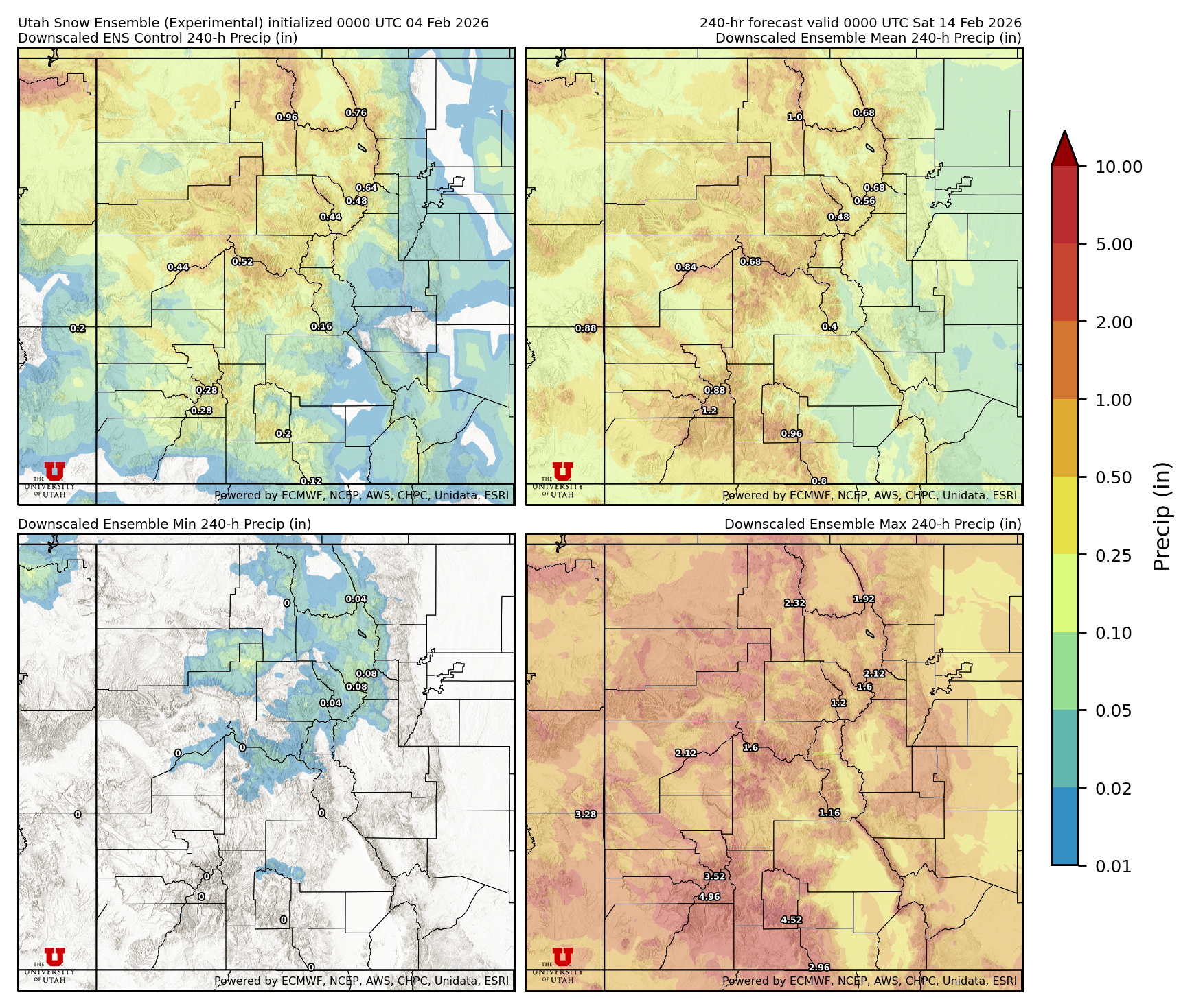 Click to enlarge the NAEFS precipitation Latest NAEFS total precipitation forecast