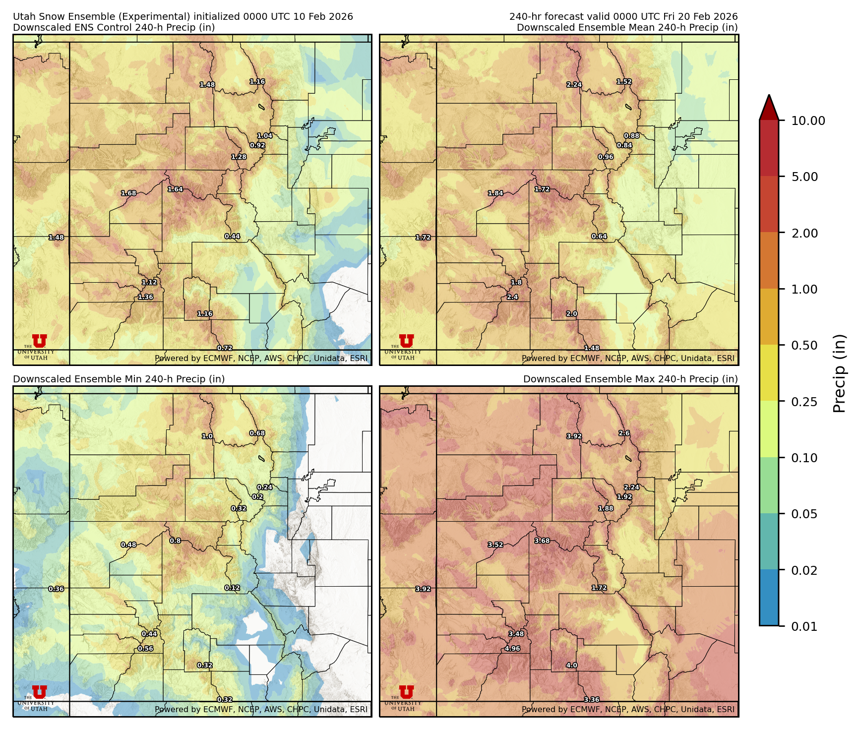 Click to enlarge the NAEFS precipitation Latest NAEFS total precipitation forecast