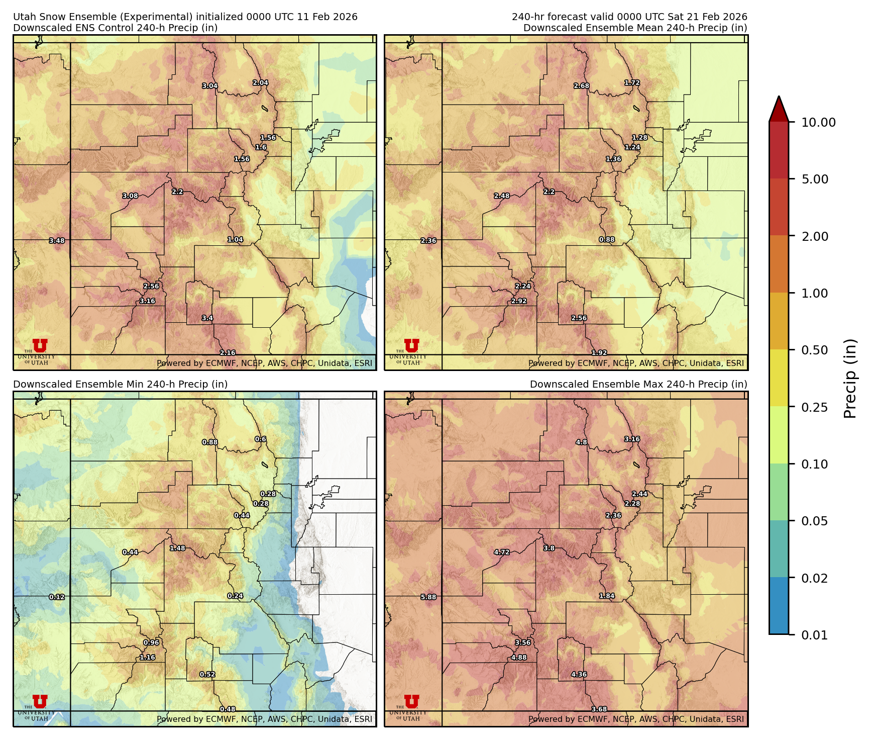 Click to enlarge the NAEFS precipitation Latest NAEFS total precipitation forecast