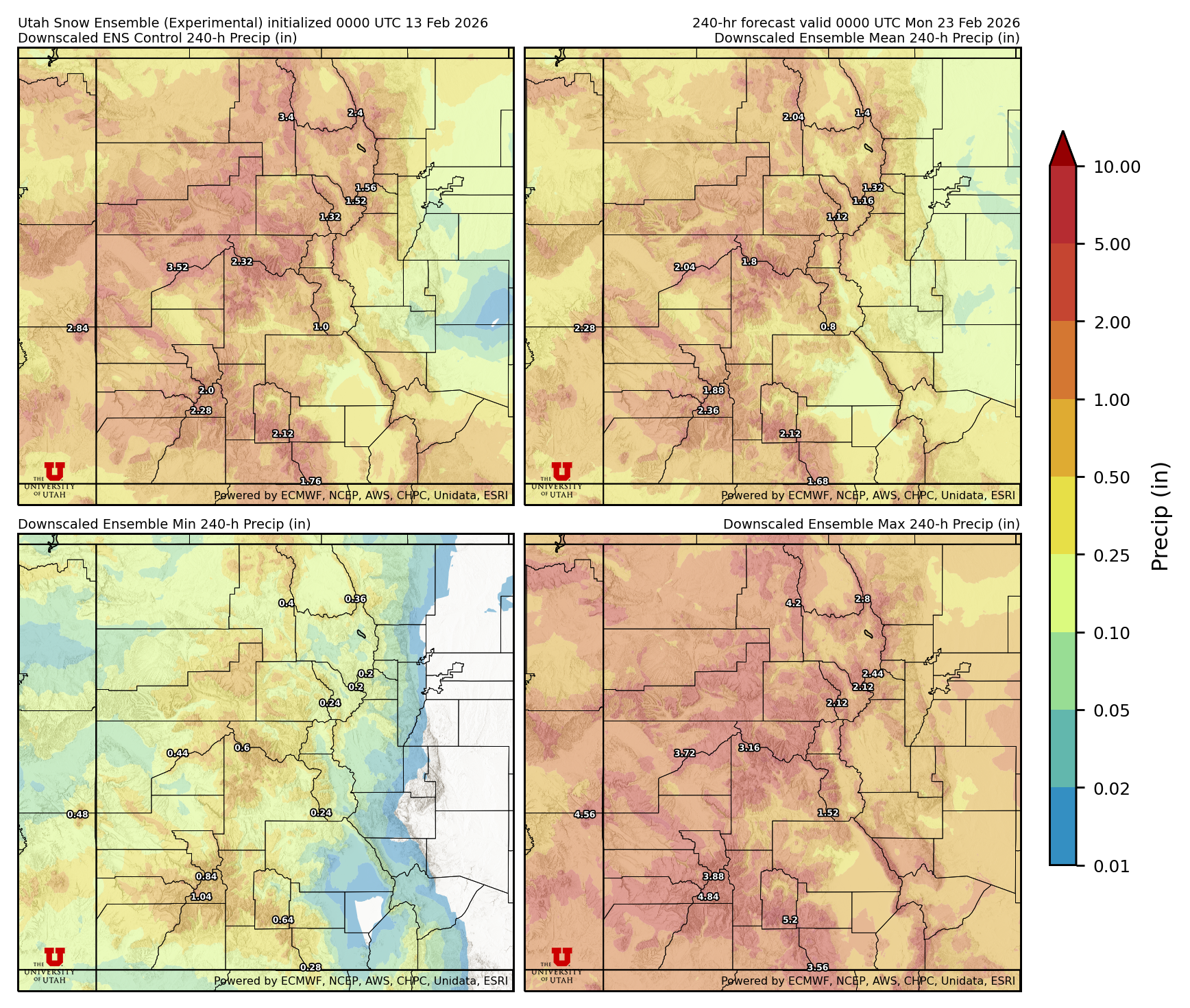 Click to enlarge the NAEFS precipitation Latest NAEFS total precipitation forecast