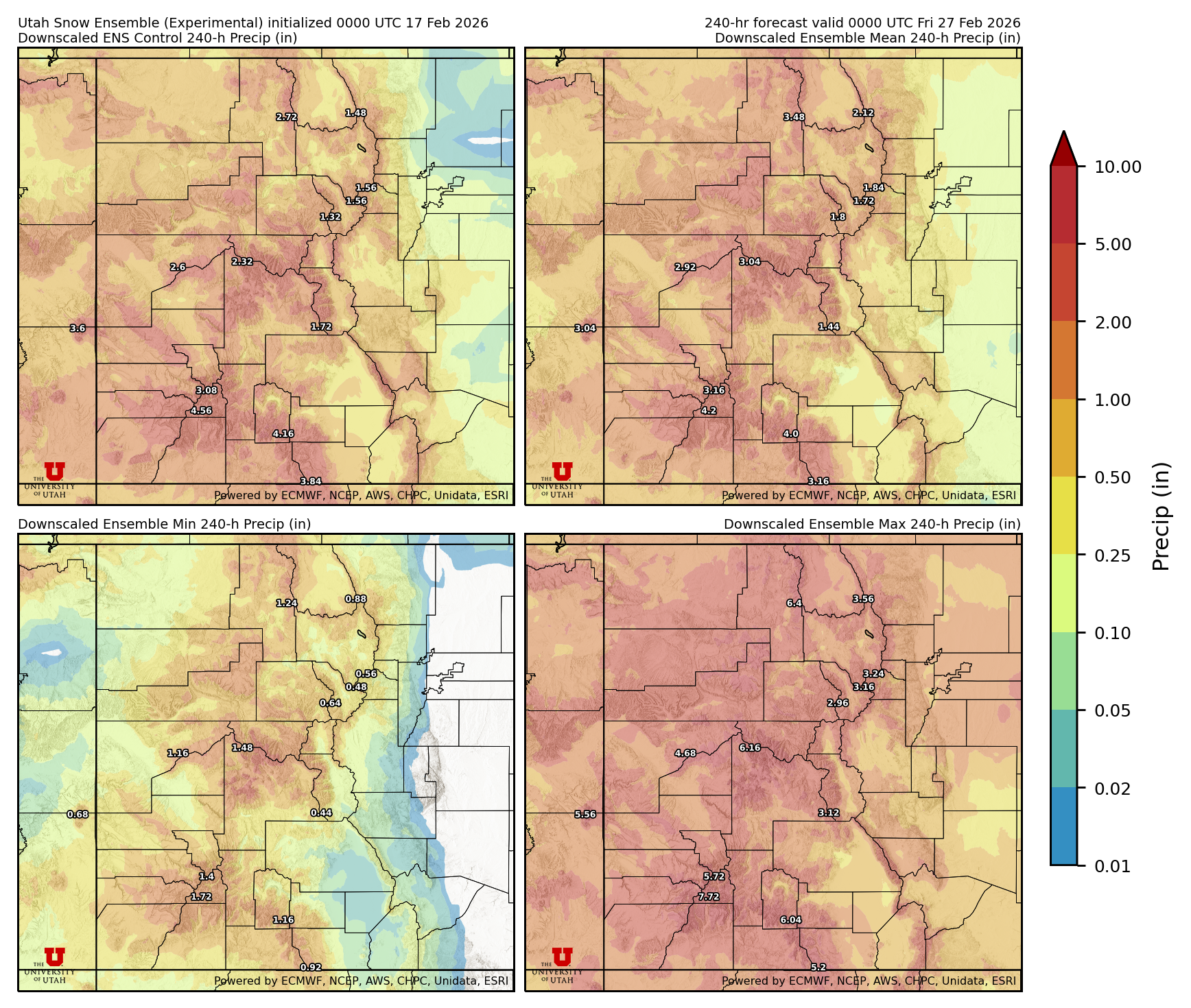 Click to enlarge the NAEFS precipitation Latest NAEFS total precipitation forecast