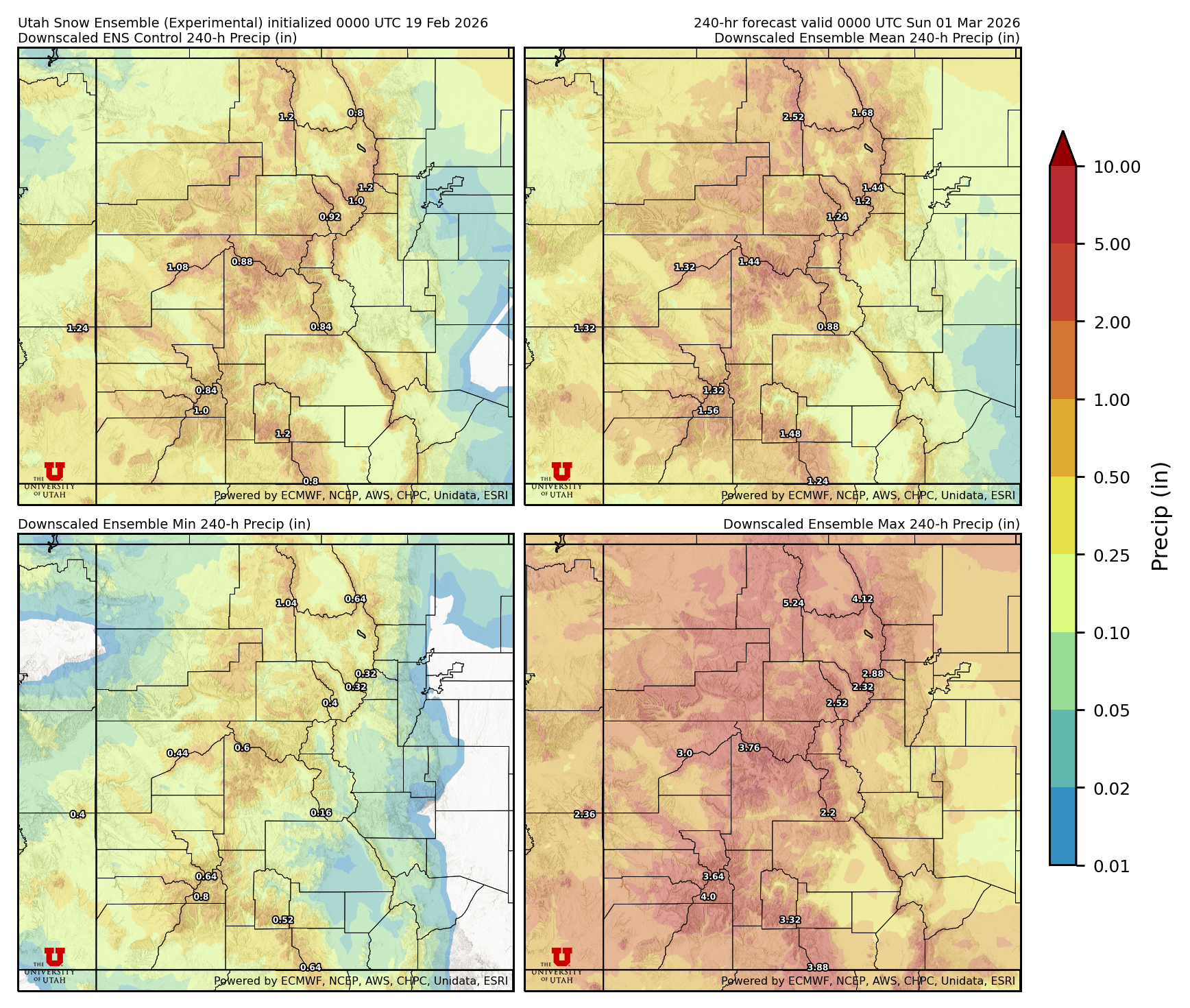 Click to enlarge the NAEFS precipitation Latest NAEFS total precipitation forecast