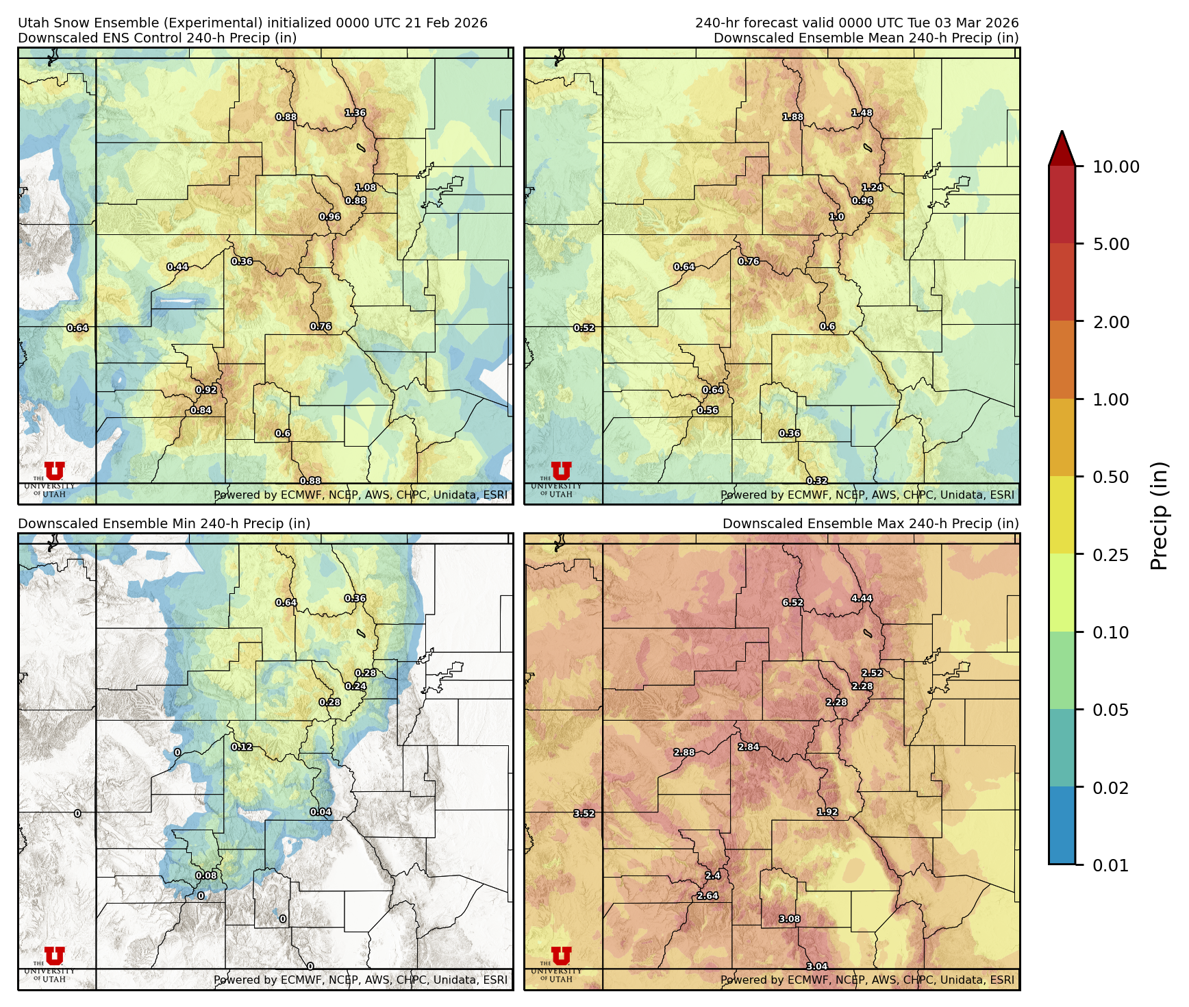 Click to enlarge the NAEFS precipitation Latest NAEFS total precipitation forecast