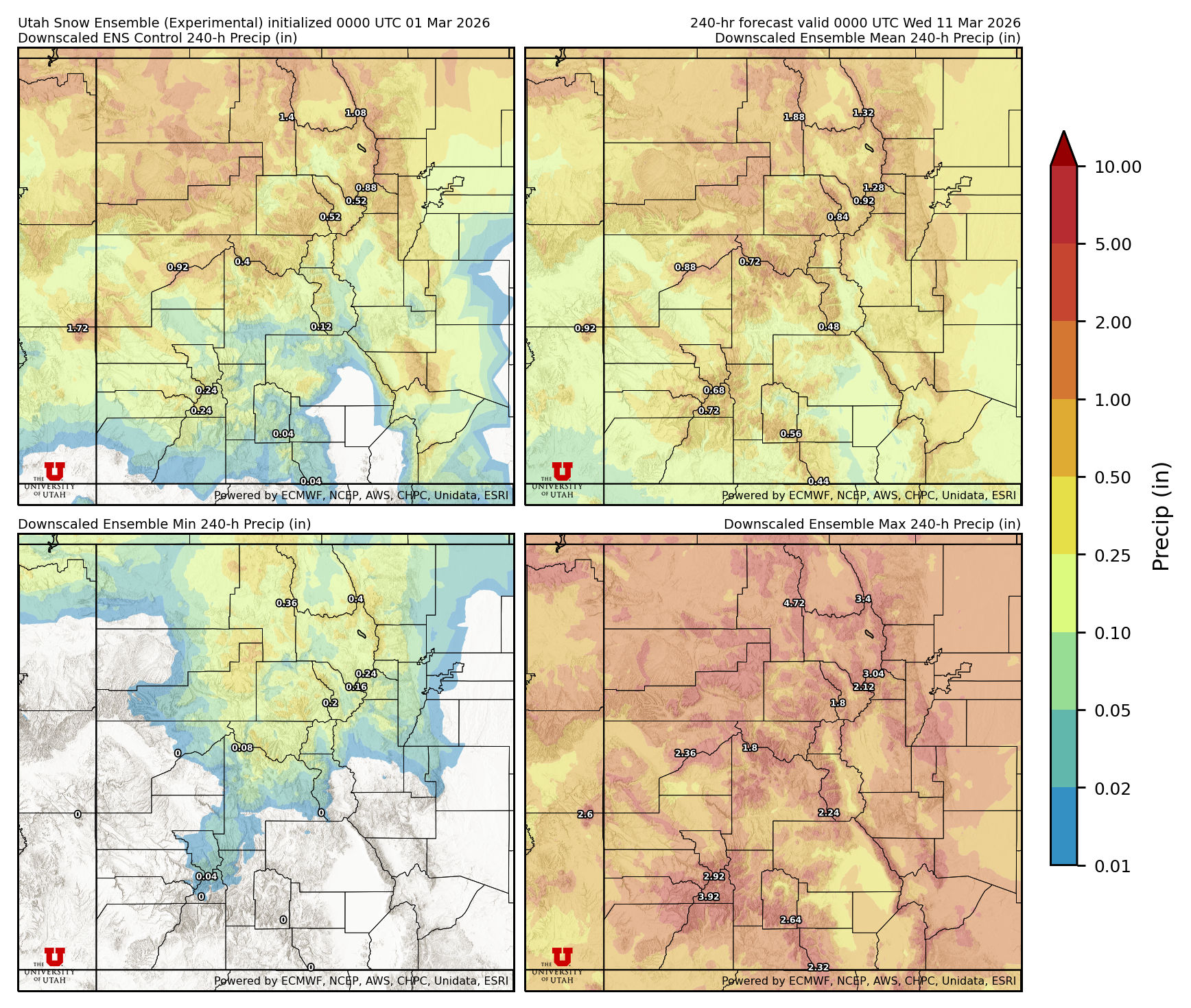 Click to enlarge the NAEFS precipitation Latest NAEFS total precipitation forecast