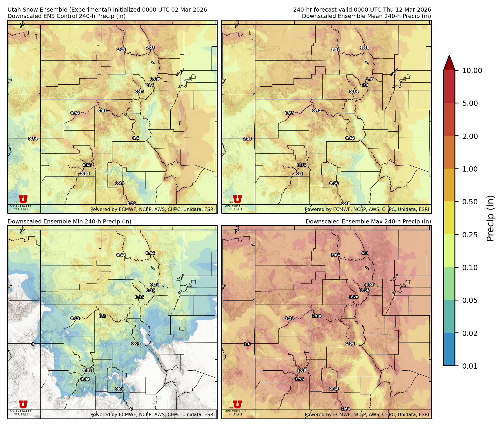 Click to enlarge the NAEFS precipitation Latest NAEFS total precipitation forecast