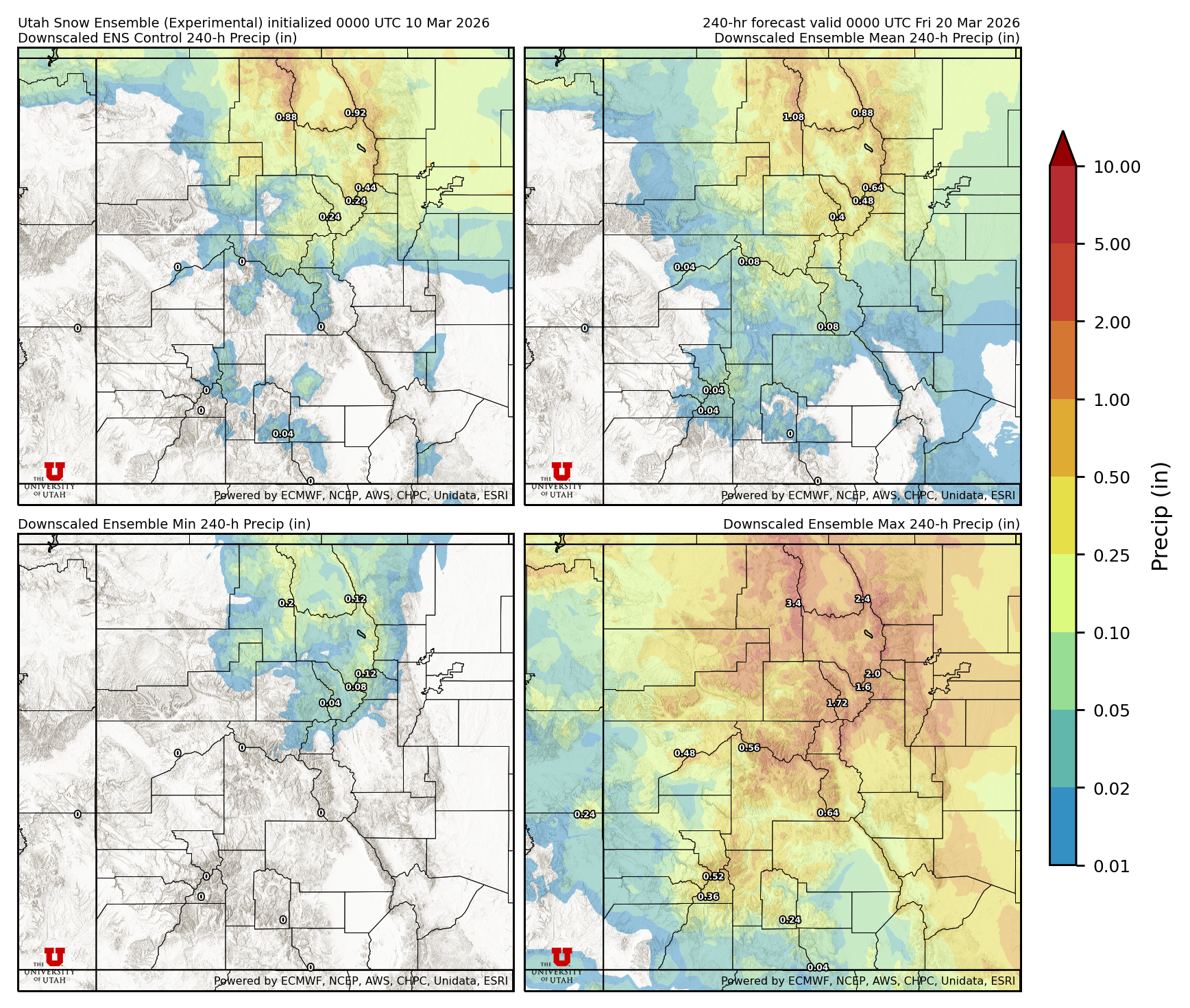 Click to enlarge the NAEFS precipitation Latest NAEFS total precipitation forecast