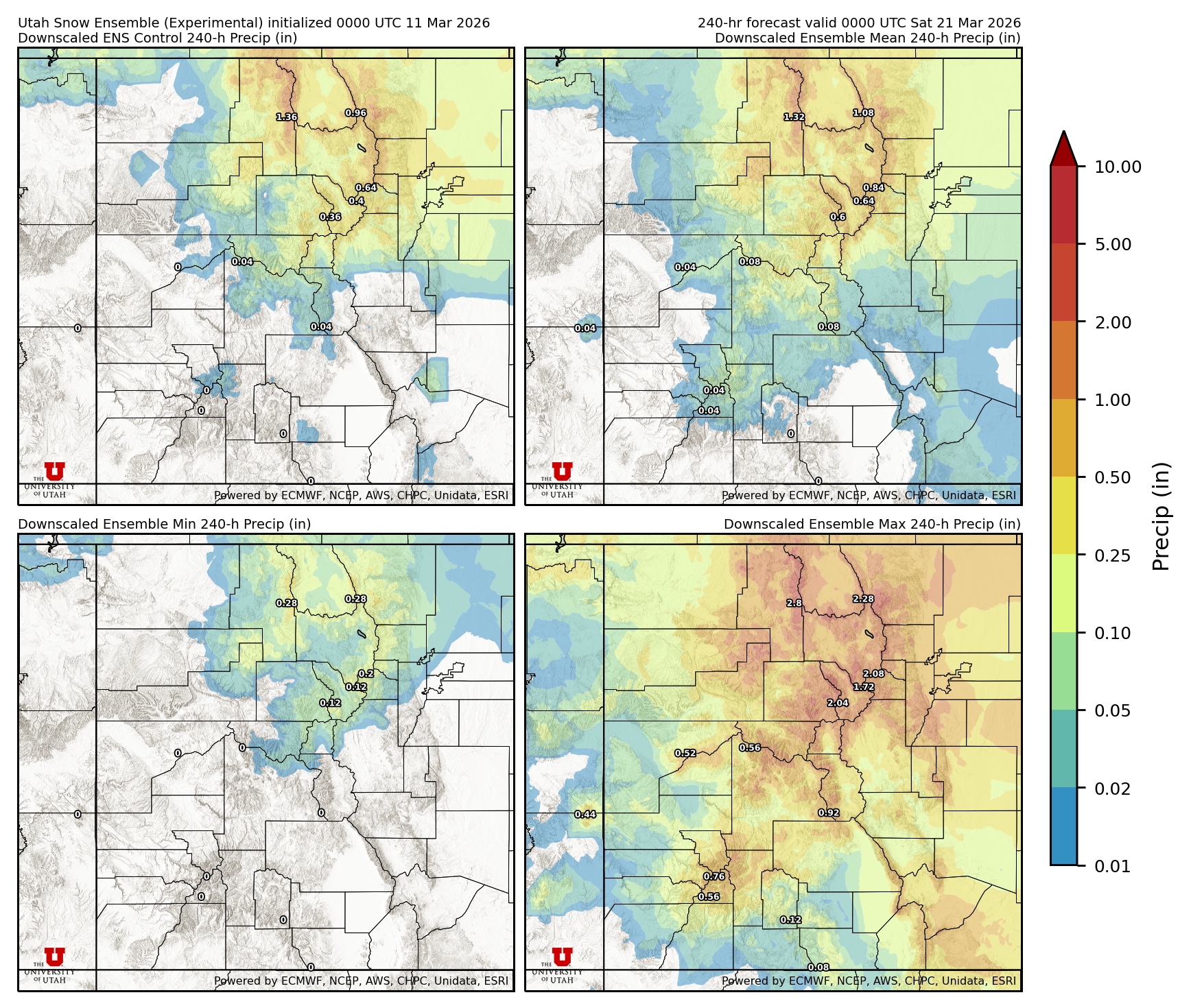 Click to enlarge the NAEFS precipitation Latest NAEFS total precipitation forecast