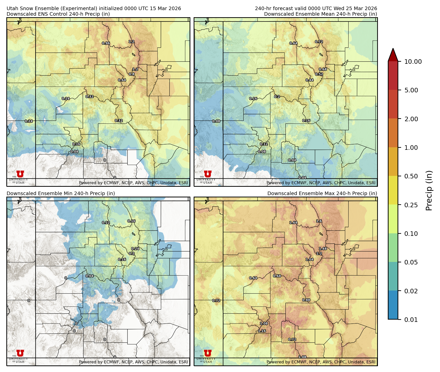 Click to enlarge the NAEFS precipitation Latest NAEFS total precipitation forecast
