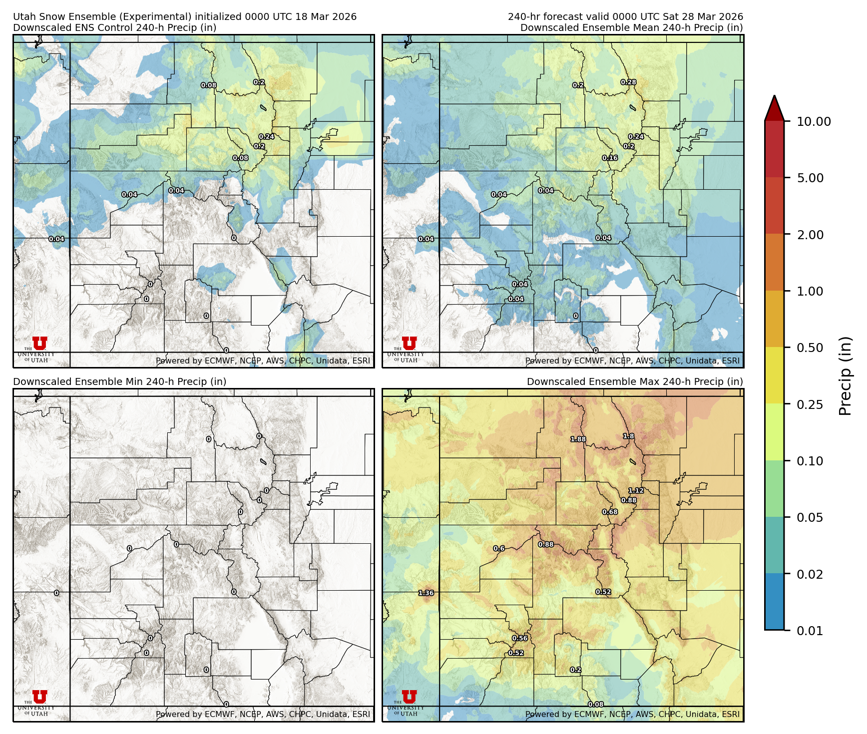 Click to enlarge the NAEFS precipitation Latest NAEFS total precipitation forecast