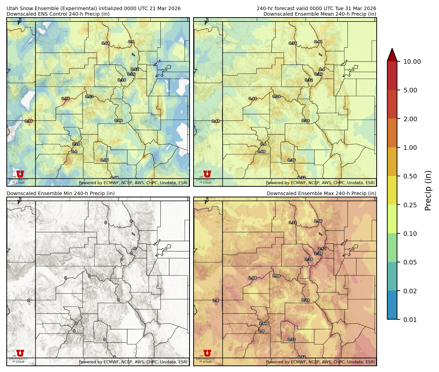 Click to enlarge the NAEFS precipitation Latest NAEFS total precipitation forecast