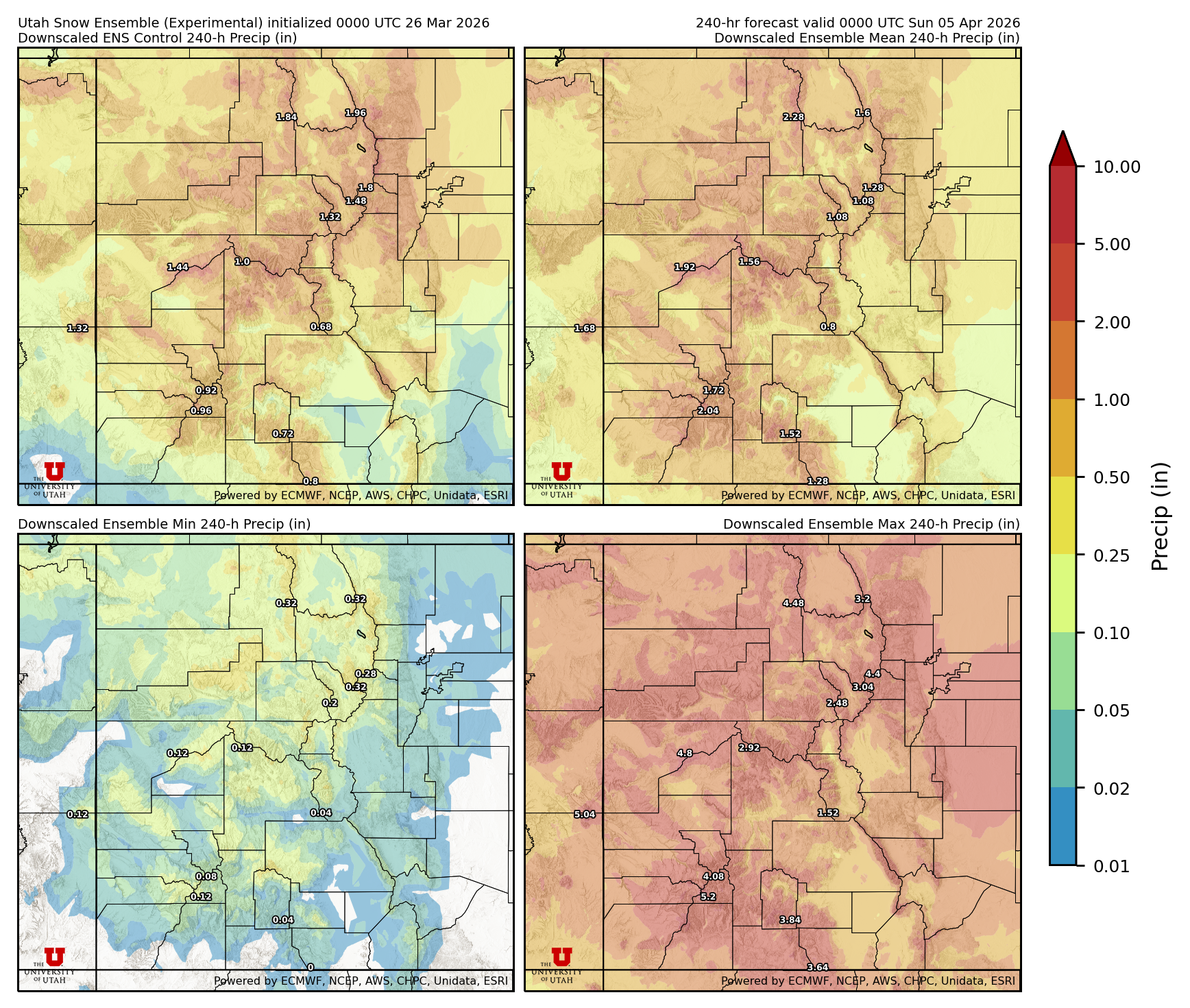 Click to enlarge the NAEFS precipitation Latest NAEFS total precipitation forecast