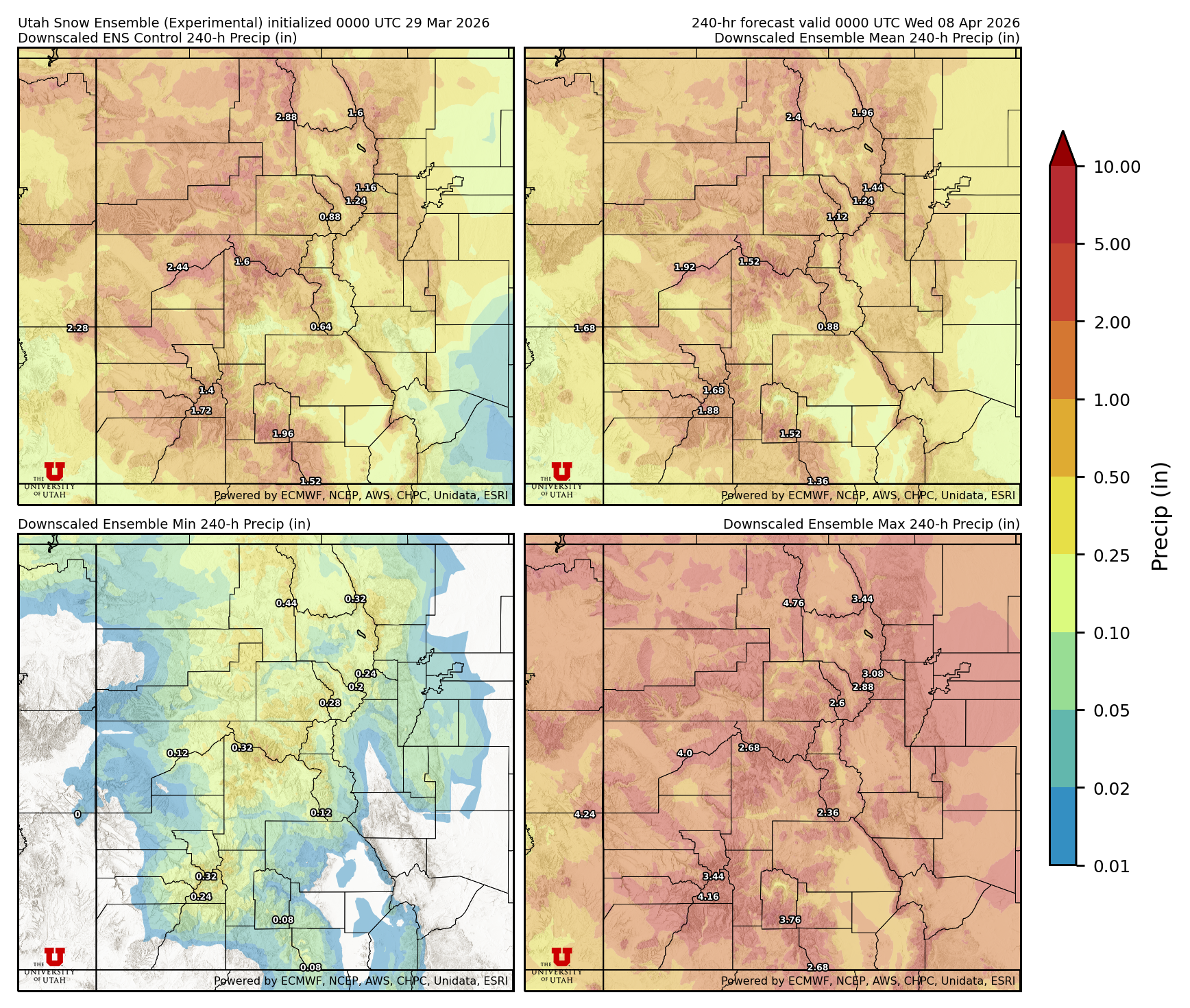Click to enlarge the NAEFS precipitation Latest NAEFS total precipitation forecast
