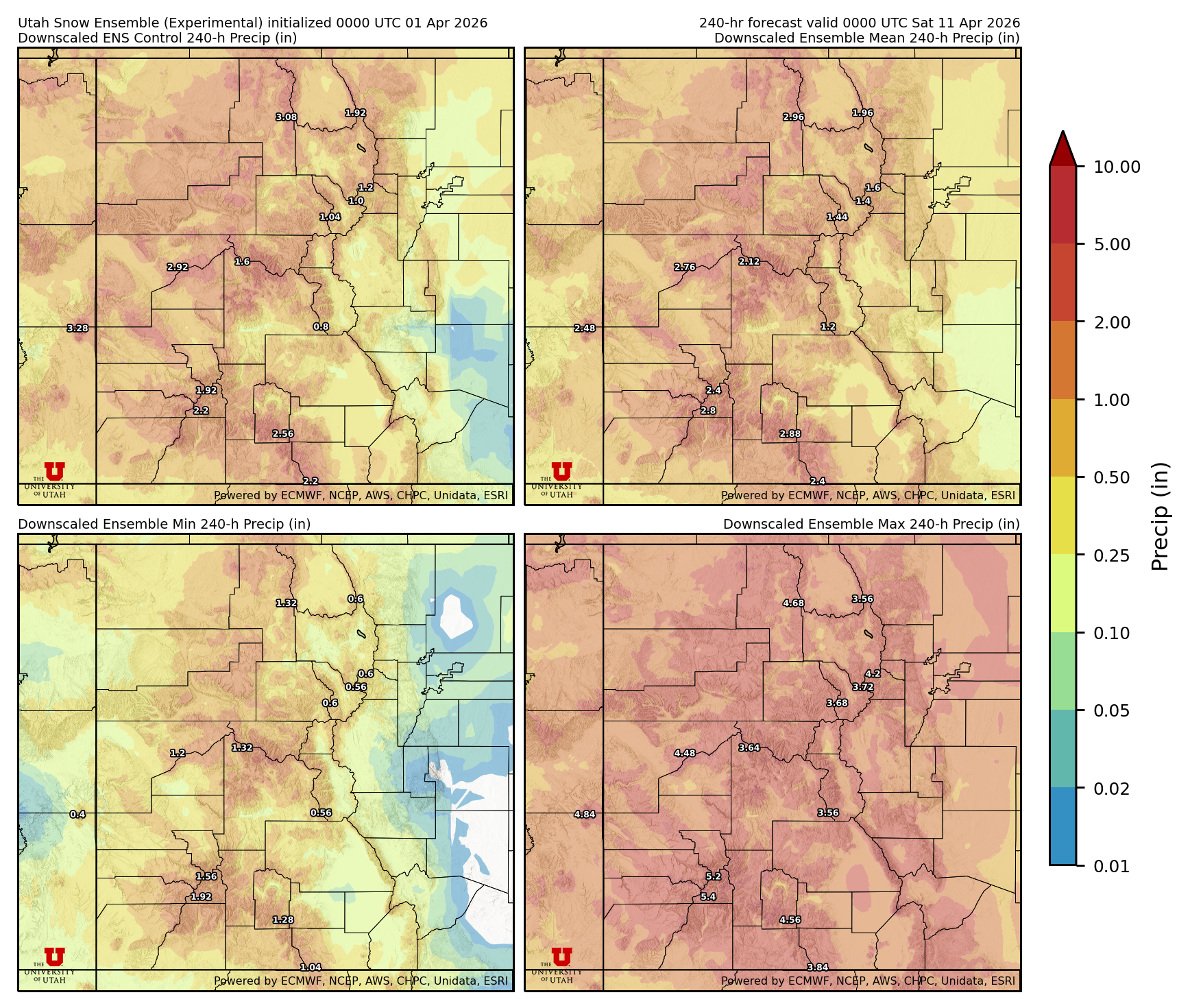 Click to enlarge the NAEFS precipitation Latest NAEFS total precipitation forecast