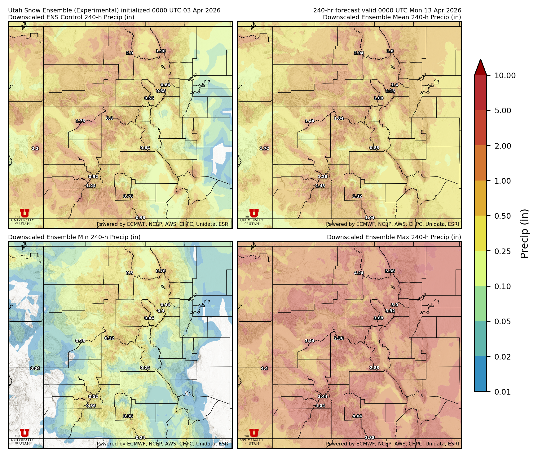 Click to enlarge the NAEFS precipitation Latest NAEFS total precipitation forecast