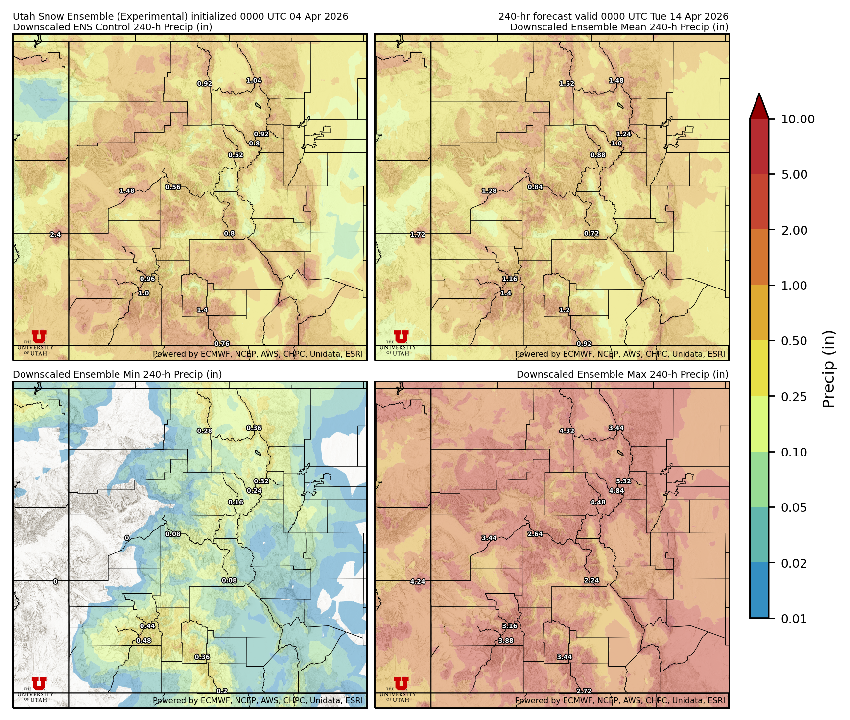 Click to enlarge the NAEFS precipitation Latest NAEFS total precipitation forecast