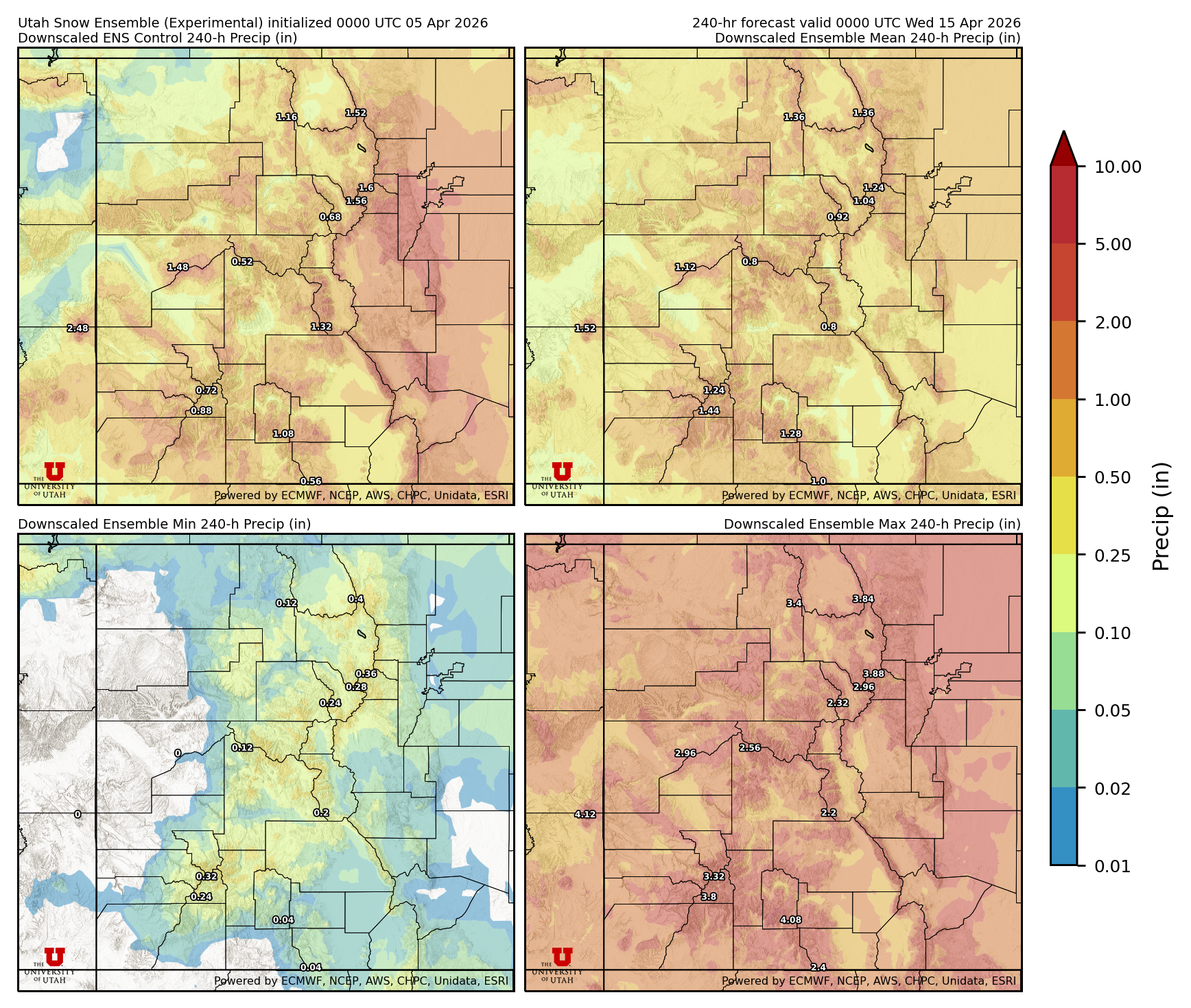 Click to enlarge the NAEFS precipitation Latest NAEFS total precipitation forecast