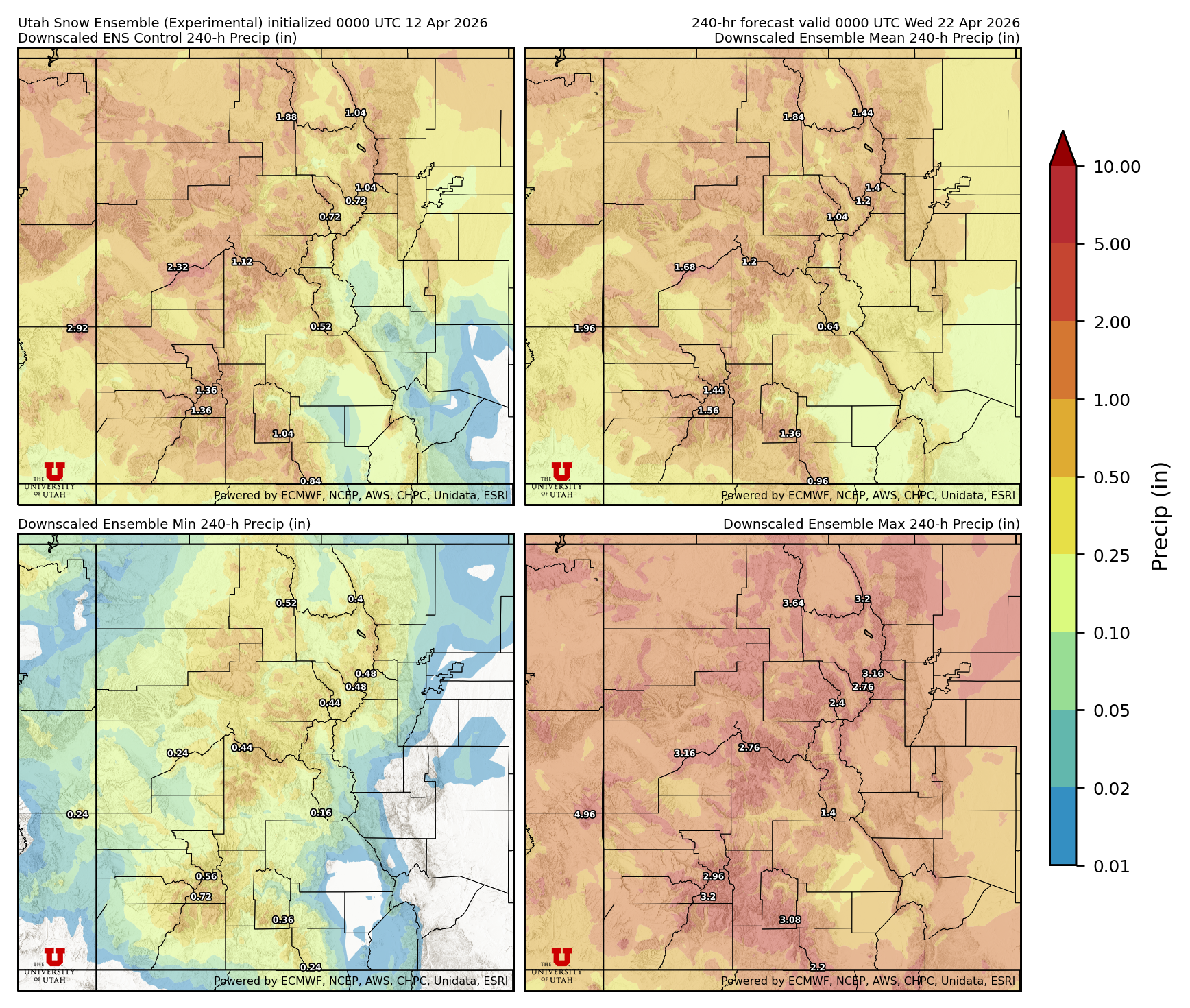 Click to enlarge the NAEFS precipitation Latest NAEFS total precipitation forecast