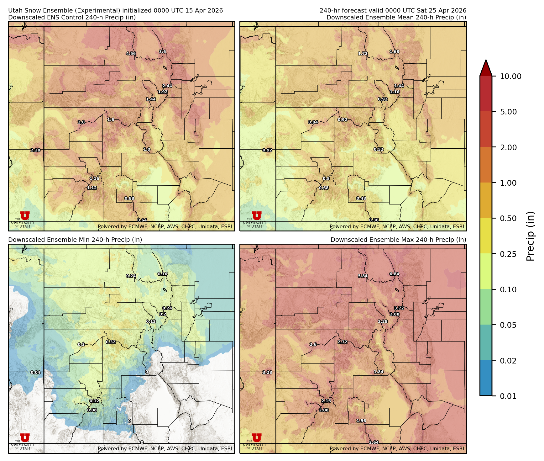 Click to enlarge the NAEFS precipitation Latest NAEFS total precipitation forecast