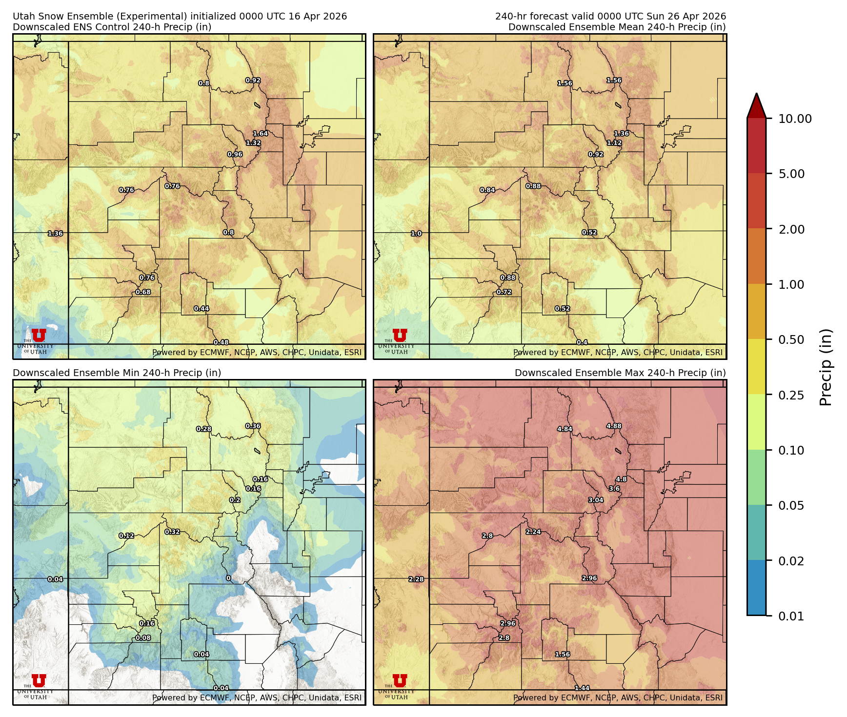 Click to enlarge the NAEFS precipitation Latest NAEFS total precipitation forecast