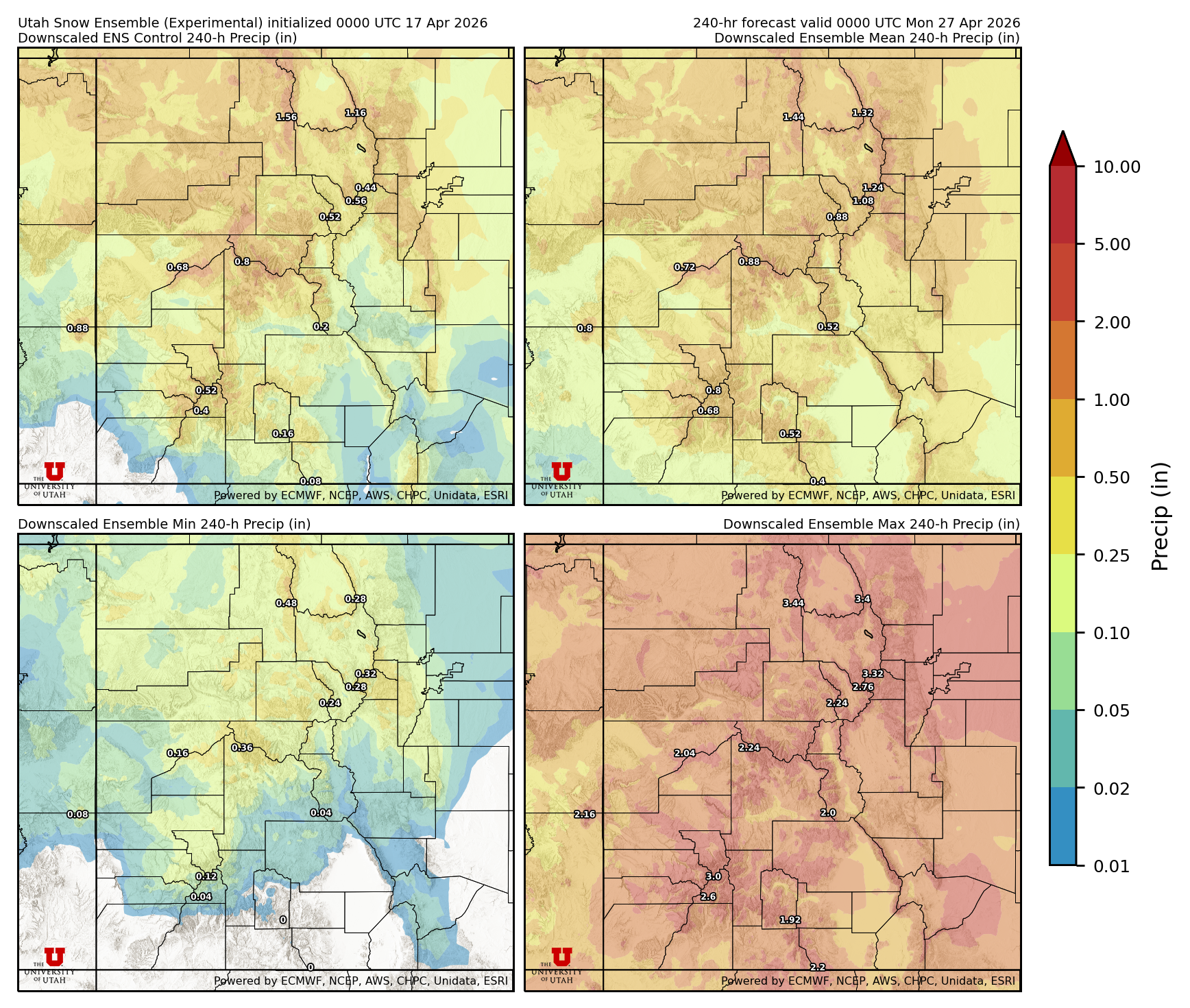 Click to enlarge the NAEFS precipitation Latest NAEFS total precipitation forecast