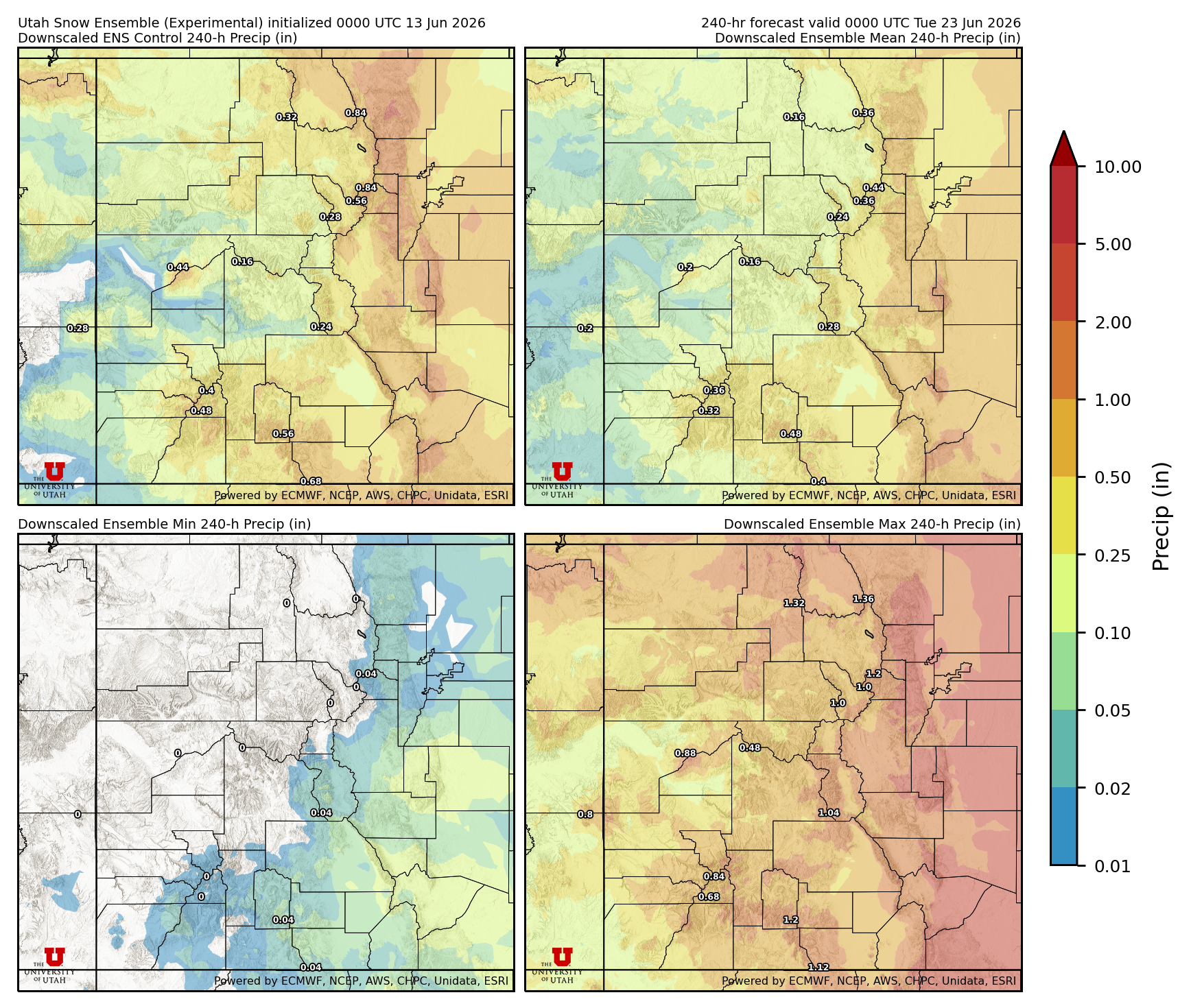 Click to enlarge the NAEFS precipitation Latest NAEFS total precipitation forecast