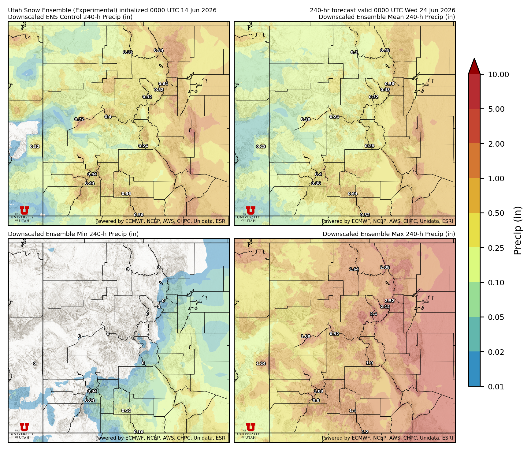 Click to enlarge the NAEFS precipitation Latest NAEFS total precipitation forecast
