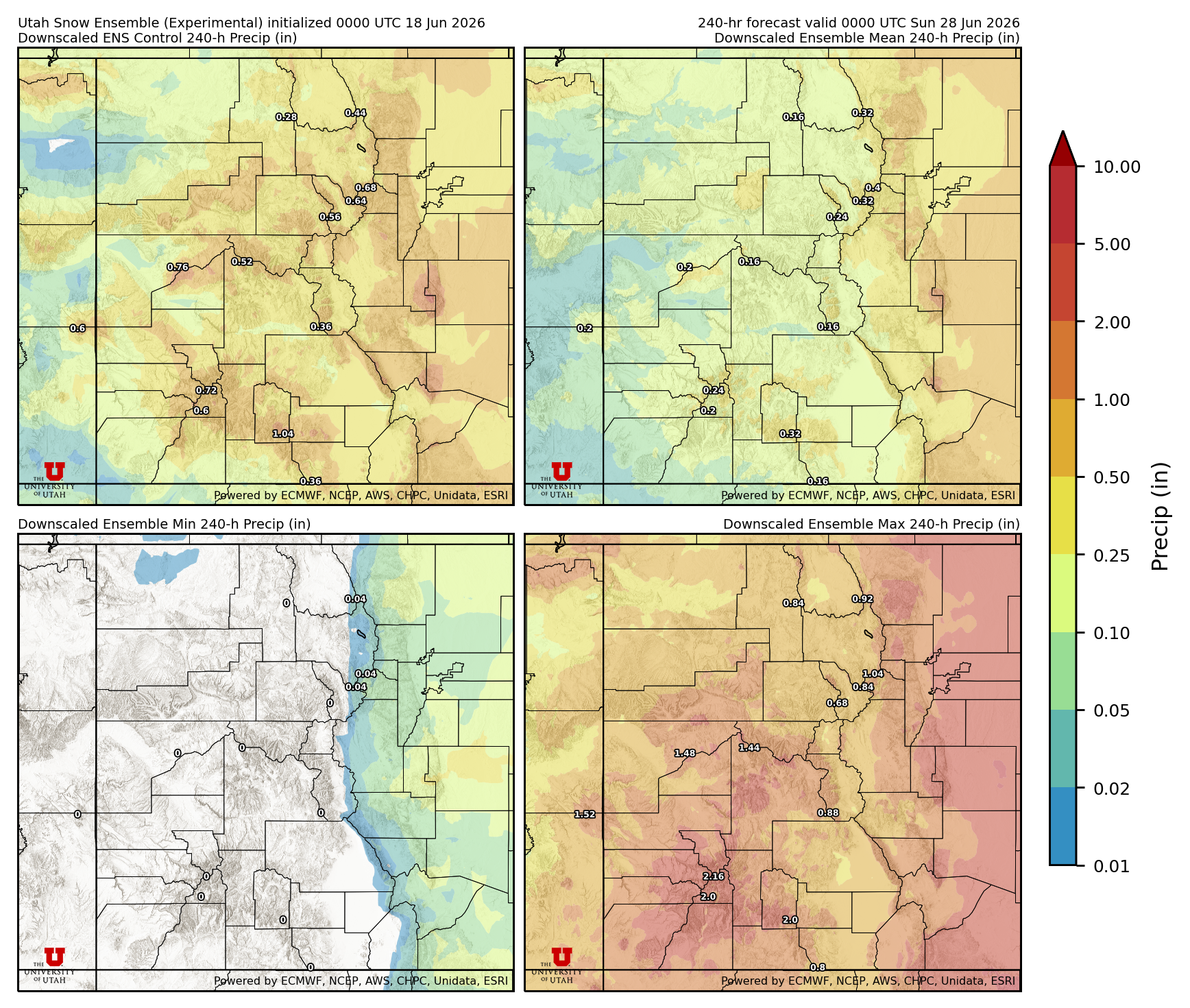 Click to enlarge the NAEFS precipitation Latest NAEFS total precipitation forecast