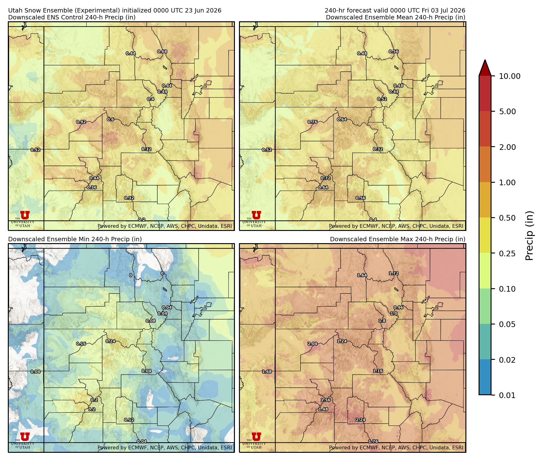Click to enlarge the NAEFS precipitation Latest NAEFS total precipitation forecast