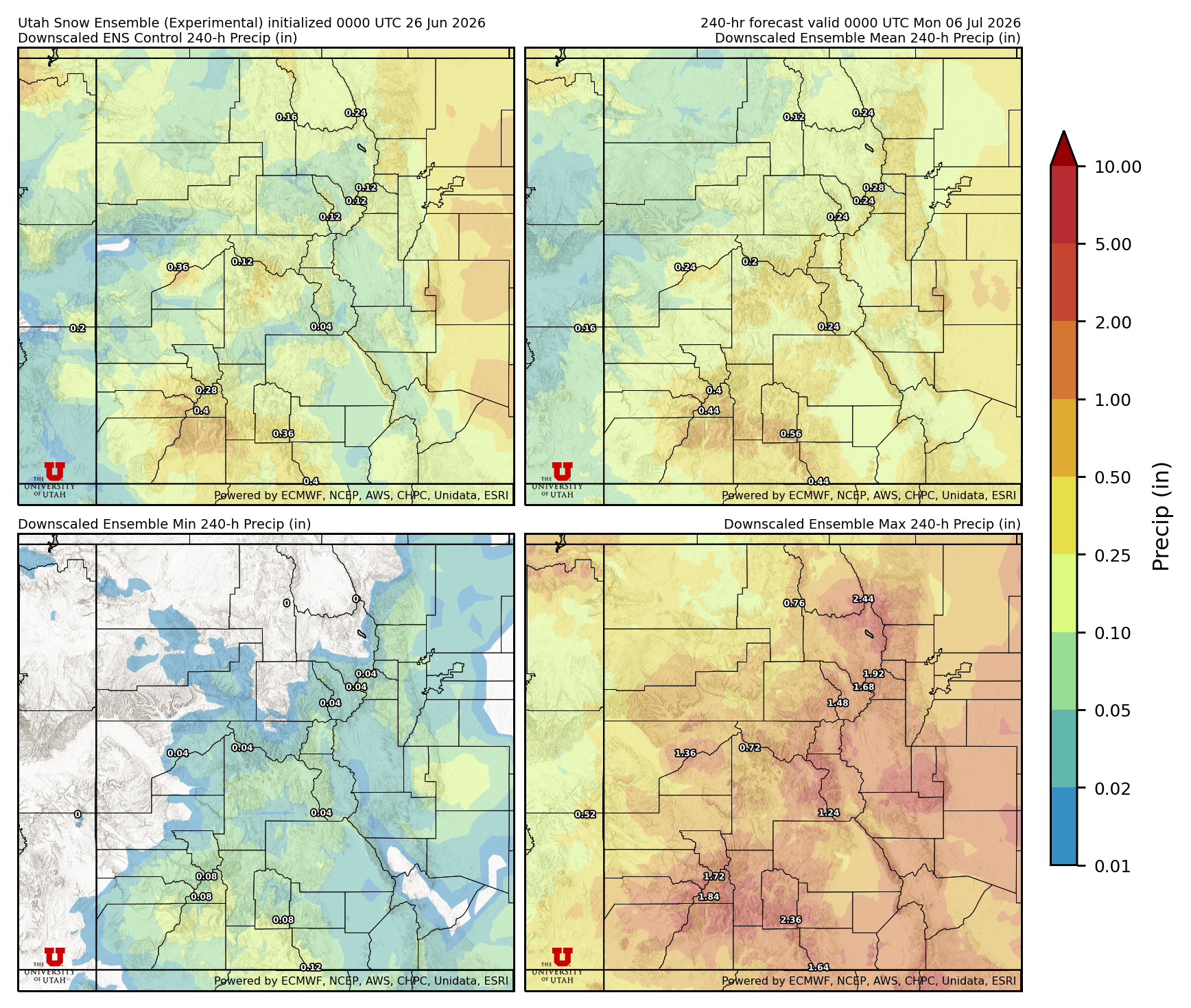 Click to enlarge the NAEFS precipitation Latest NAEFS total precipitation forecast