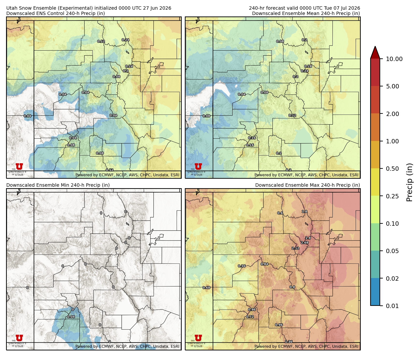 Click to enlarge the NAEFS precipitation Latest NAEFS total precipitation forecast