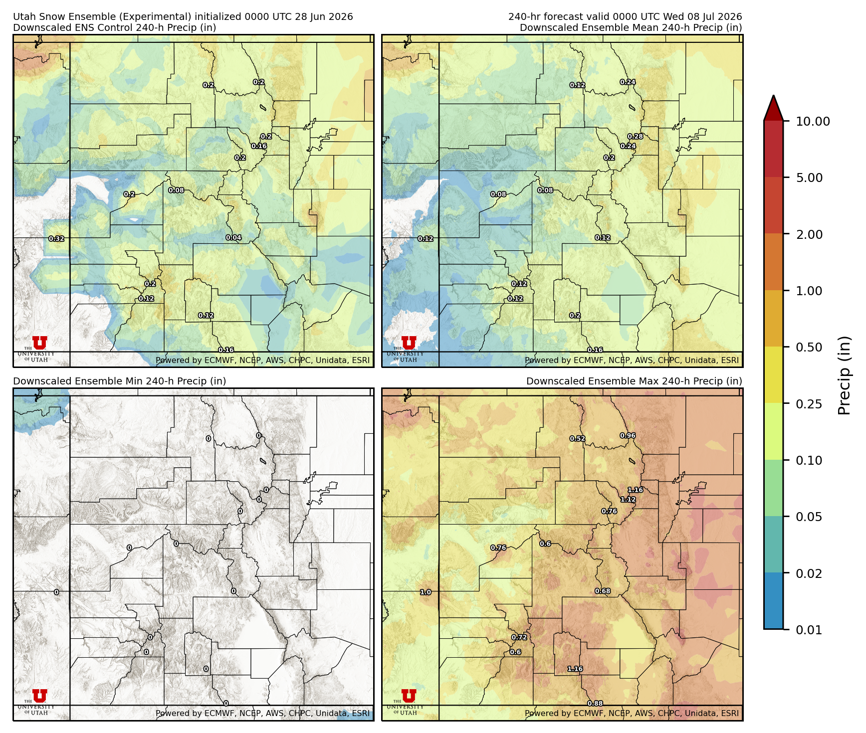 Click to enlarge the NAEFS precipitation Latest NAEFS total precipitation forecast